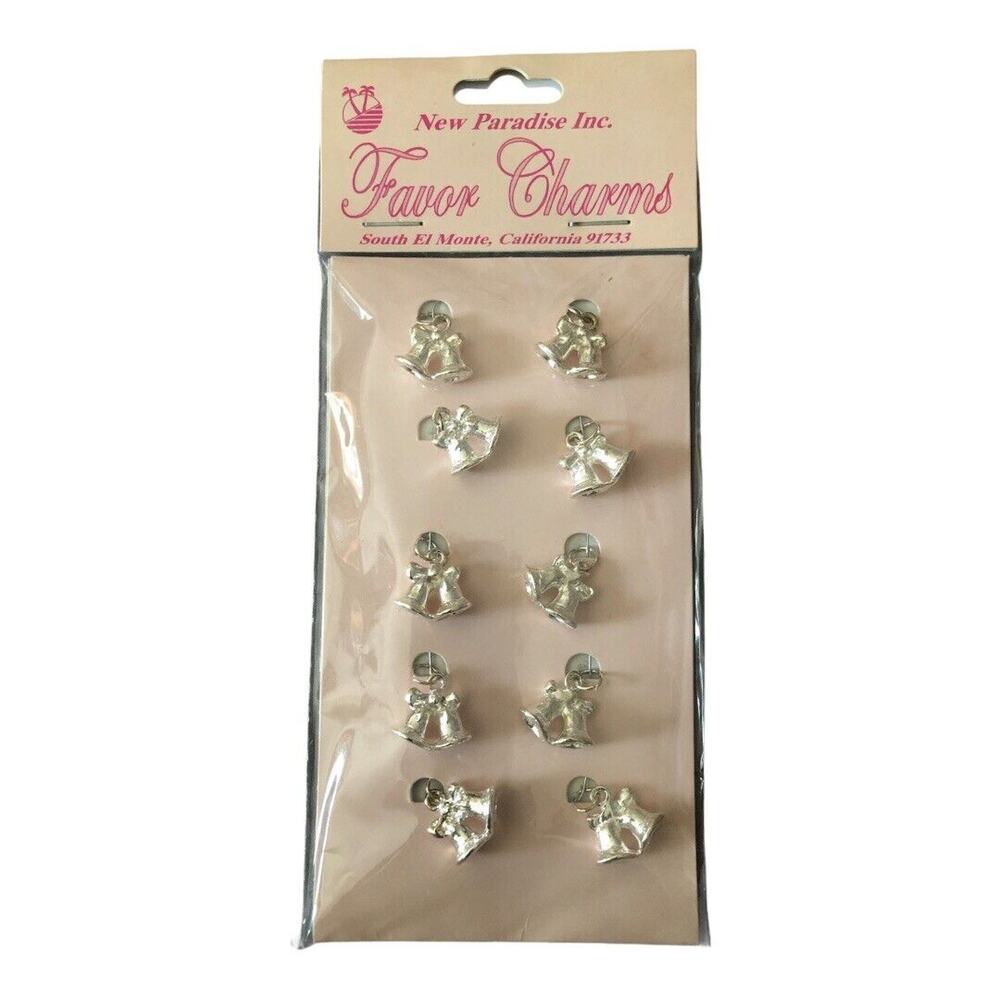 10 Wedding Bells Charm Pendant Necklace‎ Findings Bracelet Supplies Components
